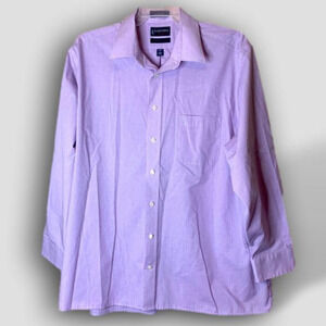 STAFFORD performance men’s cotton blend button down shirt size 17 1/2
